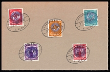 1945 FREDERSDORF Local Issue 6pf - 50pf on piece, Germany, Official Stamps (Canceled)