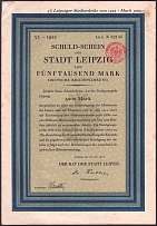 1922 (26 Jul) Leipzig, Weimar Republic, Germany, 5% Promissory Note for 5000 Marks