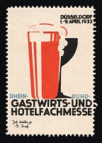 1933 'Düsseldorf Catering and Hotel Trade Fair', Propaganda Label Stamp, Third Reich Nazi Germany