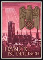 1939 'Gdansk is German', Propaganda Postcard, Third Reich Nazi Germany