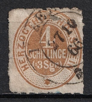 1865 4s Schlezwig, German States, Germany (Mi. 25, Used, CV $130)