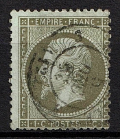 1862 1C France (Mi. 18, Used, CV $55)