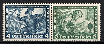 1933 Third Reich, Germany, Wagner, Se-tenant, Zusammendrucke, Pair (Mi. W 49, CV $30)