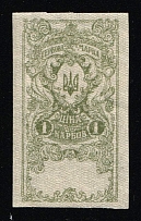 1918 Ukraine UPR Documentary Tax 1r * revenue fiscal