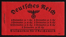 1939 Complete Booklet with stamps of Third Reich, Germany, Excellent Condition (Mi. MH 38.2, CV $330)