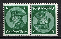 1933 6pf Third Reich, Germany, Tete-beche, Se-tenant, Zusammendrucke (Mi. K 17, CV $40, MNH)