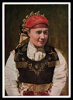 1933-1945 'Red-buck young woman from the Burzenland', Propaganda Postcard, Third Reich Nazi Germany