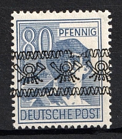 1948 80pf British and American Zones of Occupation, Germany (Mi. 50 I AF O II, CV $120)