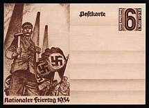 1934 'National holiday 1934', Propaganda Postal stationery, Third Reich Nazi Germany