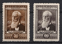 1946 125th Anniversary of the Birth of Chebyshev, Mathematician, Soviet Union, USSR, Russia (Full Set, MNH)