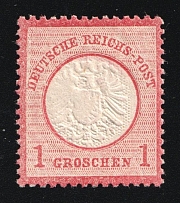 1872 1gr German Empire, Large Breast Plate, Germany (Mi. 19, CV $400, MNH)