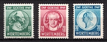 1949 Wurttemberg-Hohenzollen, French Zone of Occupation, Germany (Mi. 44 - 46, Full Set, CV $40, MNH)