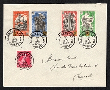 1942 Belgian Flemish Legion, Germany, Brussels locally addressed cover franked with full set of Mi. I - IV, and Belgium 424 x, CV $265