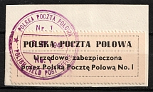 1943 Polish Military Field Post stamp on piece, Used)