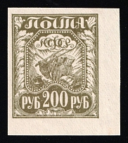 1921 200R RSFSR, Russia (Zag. 9в, Olive, CV $200, MNH)