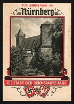 1923-1945 'In Memory of Nuremberg the City of the Reichsparteitage', Propaganda Postcard, Third Reich Nazi Germany