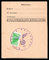 1945 Kurland (Courland), Military Mail Fieldpost Feldpost, Germany (Mi. 16, BISECT on piece, Canceled, Signed, CV $80)