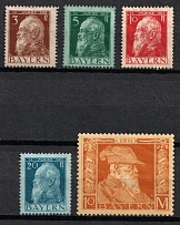 1911 Bavaria, German States, Germany (Mi. 76 II - 79 II, 90 II, Signed, CV $50)