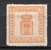 1867 3s Mecklenburg Schwerin, German States, Germany (Mi. 7 II, CV $40)