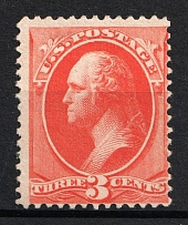 1887 3c Washington, Regular Issue, United States, USA (Scott 214, Vermilion, CV $25)