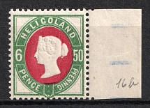 1875-90 6p Heligoland, German States, Germany (Mi. 16 b, Margin, CV $50)