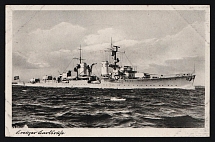 1940 'Cruiser Karlsruhe', Propaganda Postcard, Third Reich Nazi Germany