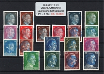 1945 CHEMNITZ C1 OBERLICHTENAU Local Issue 1pf - 80pf, Germany, Overprint on Hitler's head (Magins, MNH)