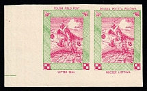 Poland, Military Mail, Field Post Feldpost, Pair (Corner Margins, Imperforate)