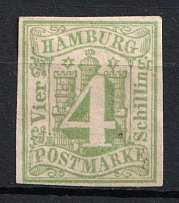 1859 4s Hamburg, German States, Germany (Mi. 5, CV $80)