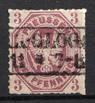 1865 3pf Prussia, German States, Germany (Mi. 19, Signed, Used, CV $70)