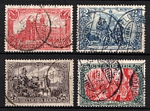 1905-12 German Empire, Germany (Mi. 94 A I - 97 A I, Full Set, Perfin, Canceled, CV $90)