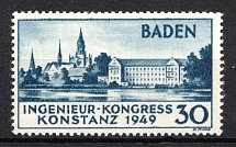 1949 30pf Baden, French Zone of Occupation, Germany (Mi. 46 I, Full Set, CV $30, MNH)